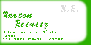 marton reinitz business card